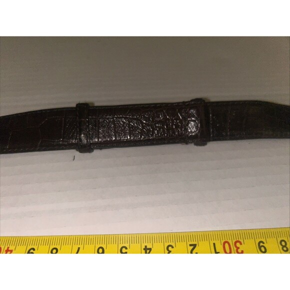 Coldwater Creek Leather Embossed Snake Print Silver Hearts Hipslung Belt 27"-34" - Picture 12 of 12